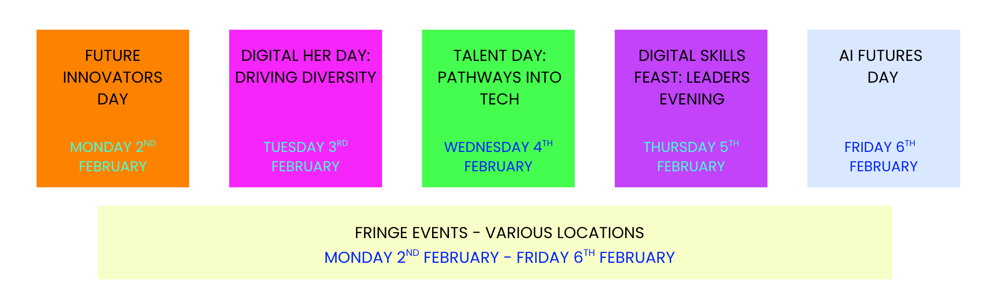 Agenda graphic for the Digital Skills Festival event