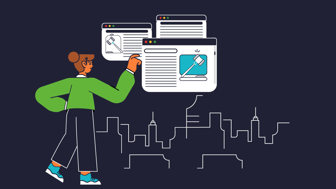 Illustration of Person by a Web Page